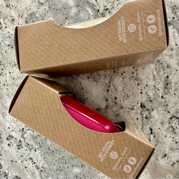 2 STANLEY mini quencher Water Bottle Keychain Christmas Ornament Charm Set of 2 - Picture 5 of 10